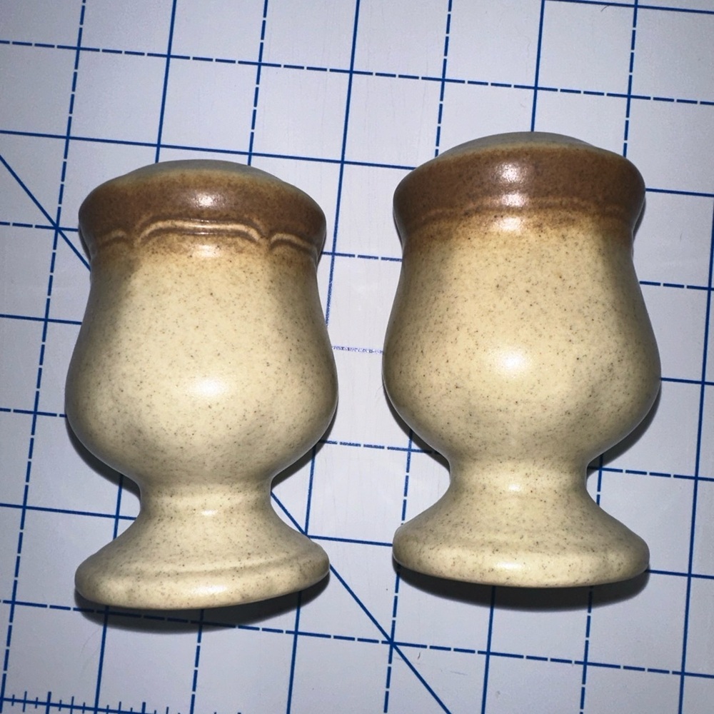 Mikasa salt and pepper shakers mid century stoneware